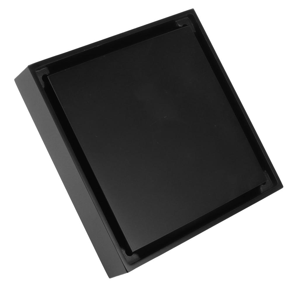 Black Shower Floor Drain Copper Floor Drain Durable Drain Cover  Balcony