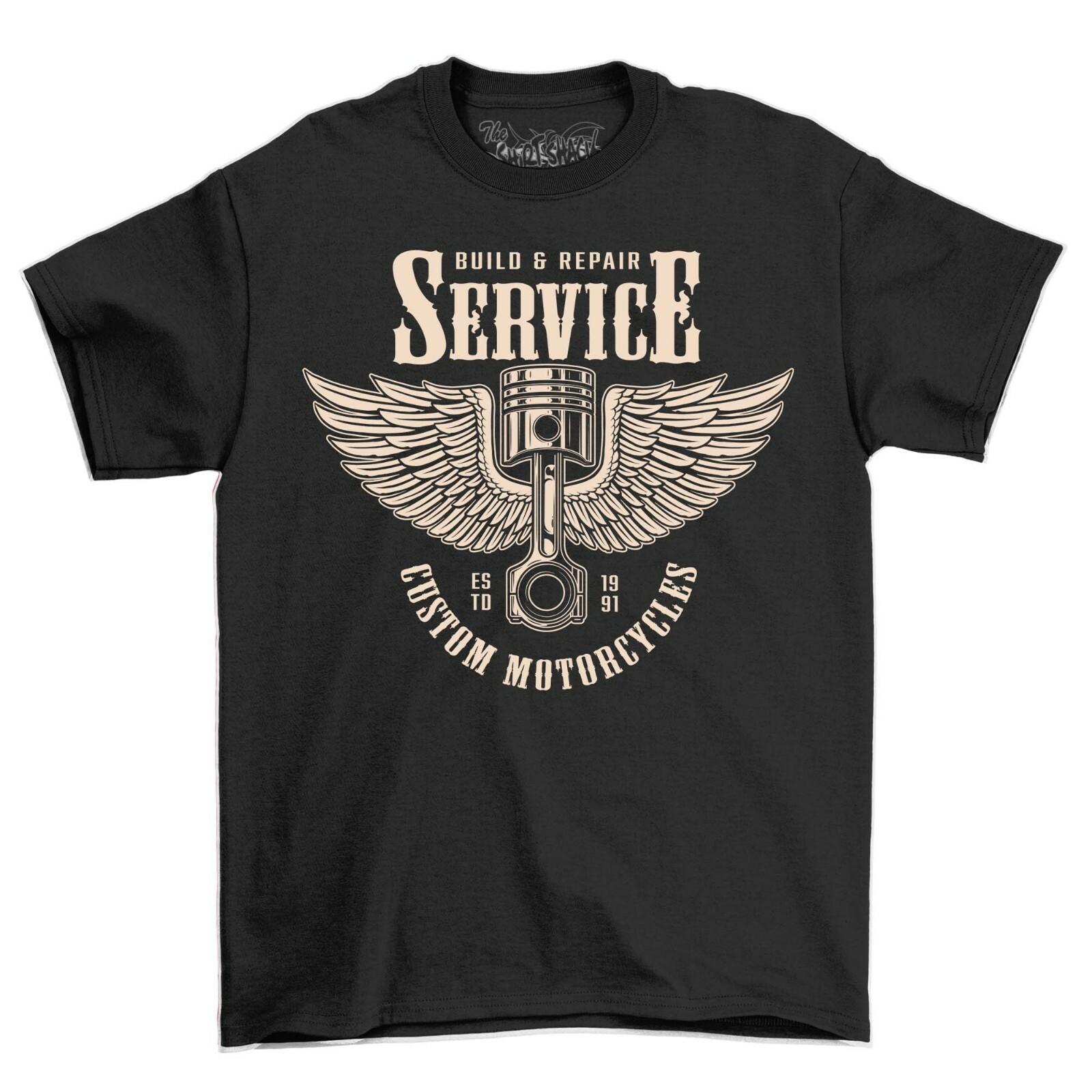 Build and Repair Service Custom Motorcycles Vintage Cafe Racer Men s T-Shirt Mens Womens Tees Top M