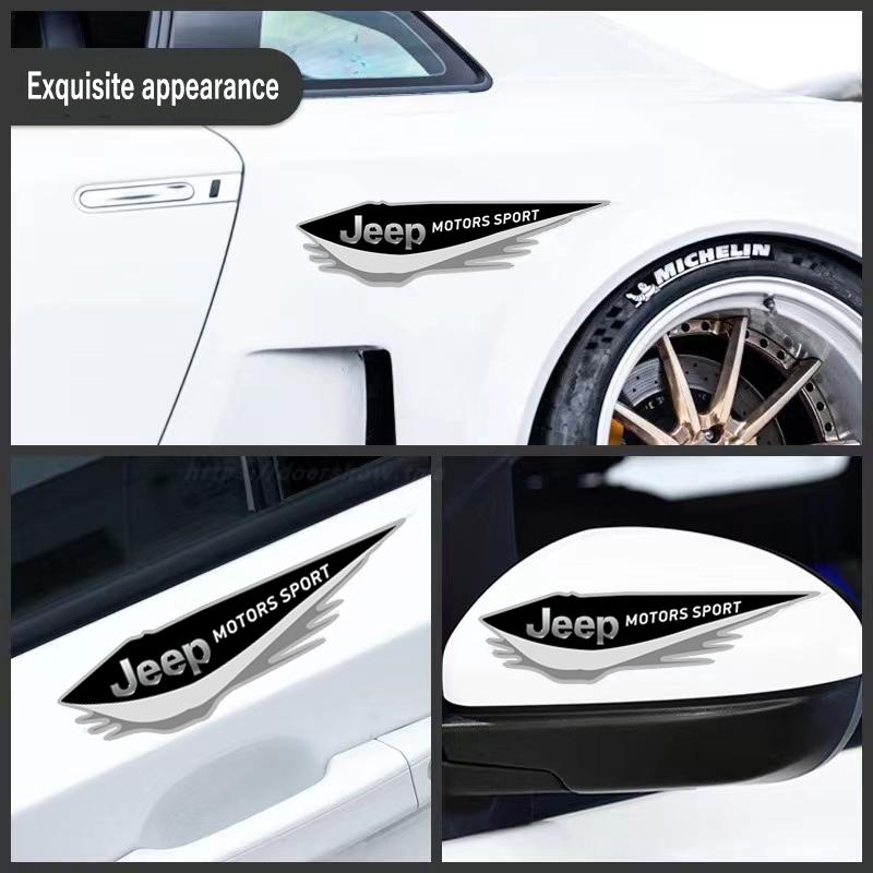 4Pcs Car Sticker Styling Metal 3D Logo Badge Decal Sticker For Jeep Grand Cherokee Wrangler Gladiator Compass Renegade Wagoneer ALM1