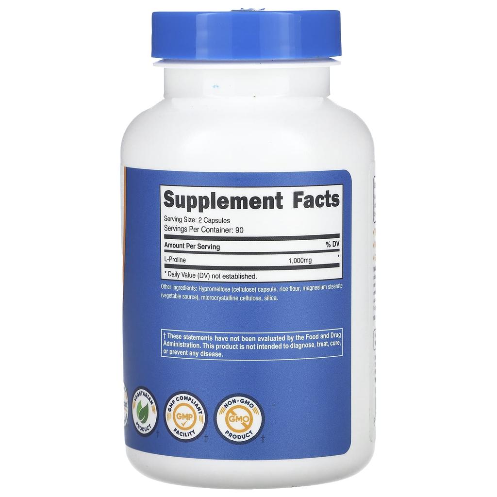 L-Prolin, 180 Kapseln (500 mg pro Kapsel)