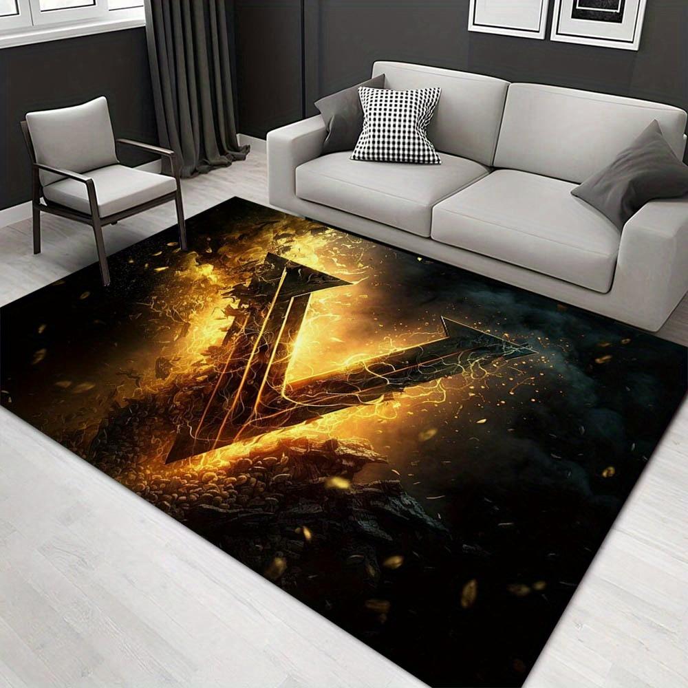 

1pc 1409388451Pattern Carpet, Area Rug For Living Room Bedroom Room Bed Chair Laundry Entryway Corridor Yard Non-slip Outdoor Camping Rug Fl 60cm by 90cm