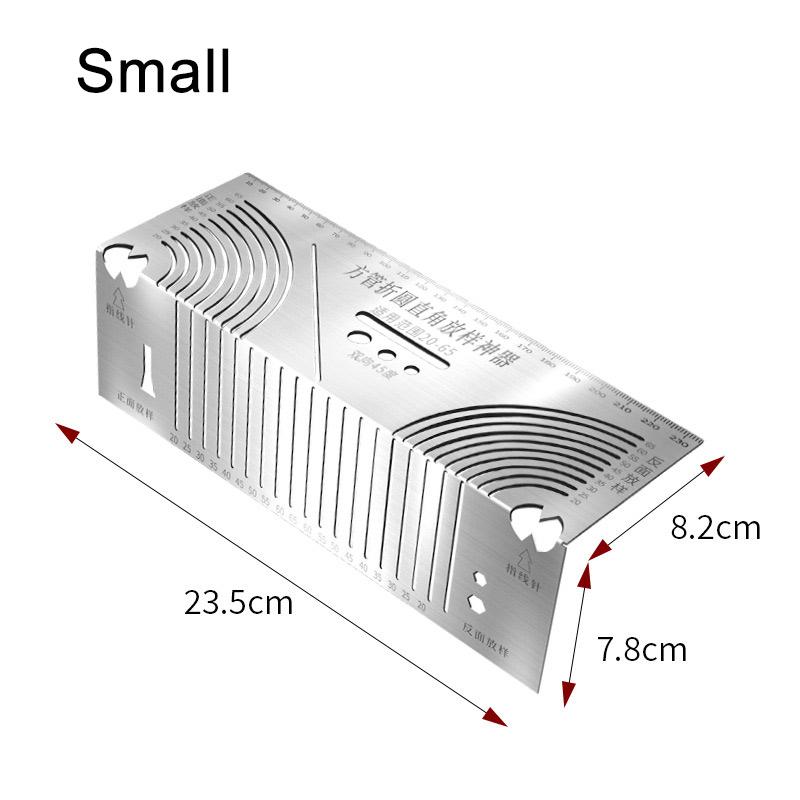 1PCS Arc Angle Marking Ruler Multifunctional Square Tube Rounded Corner Drawing Ruler 90 Degree Folding Ruler Line Drawing Tool