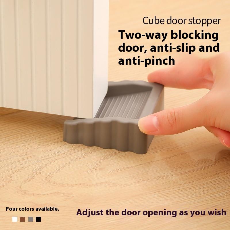 1Pcs Door Stoppers - Non-Slip Rubber Wedge Door Stoppers ,Durable Plastic Anti-Collision Safety Holders For Under-Door Draft