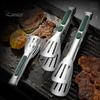 Meat Tong Non-Slip Silicone Handle Food Tongs Hollowed Draining Serving Barbecue BBQ Clip Grill Bread Clamp Stainless Steel Kitchen Accessories