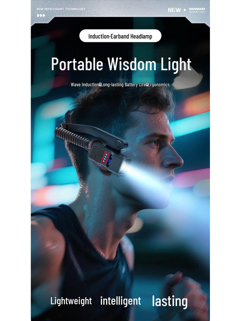 Leichte Multifunktionale Angelstirnlampe mit Zerlegbarem Outdoor-Sensor und Leistungsanzeige