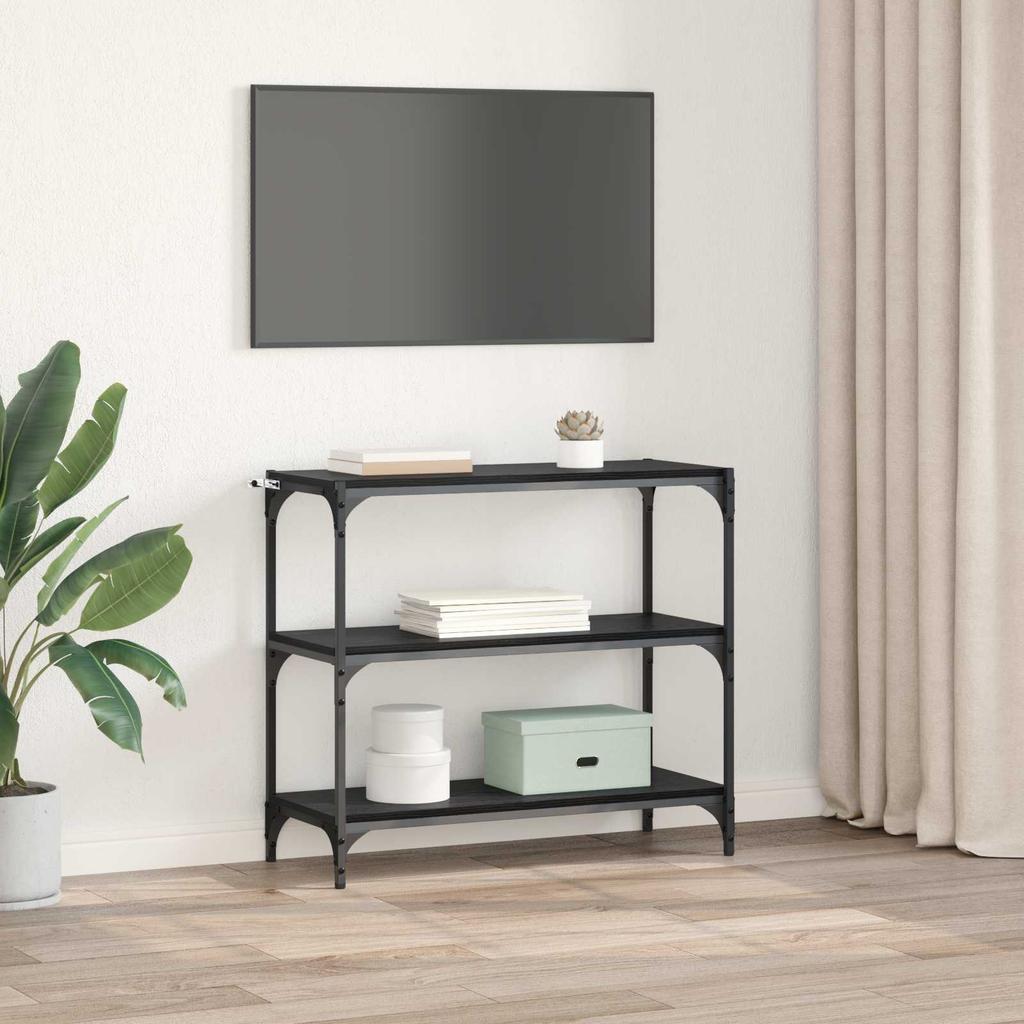 Bookshelf Black Oak Effect 80 X 33 X 70.5 Cm