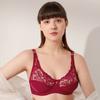 Ultra Thin Cup Gathering Sexy Lace Adjustable Bra with Steel Ring
