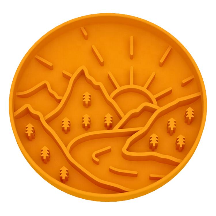 Beautiful Eco-Friendly Outdoor Pet Bowls Anti-Choking Slow Food Grade Silicone Dog Solid Rounded Bowls жёлтый