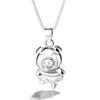 Rockyu Brand Pig Necklace Pendant Men's Necklace Sterling Silver 925 Pure Silver Necklace Cute Stylish Unisex Party Birthday Fashion Accessory