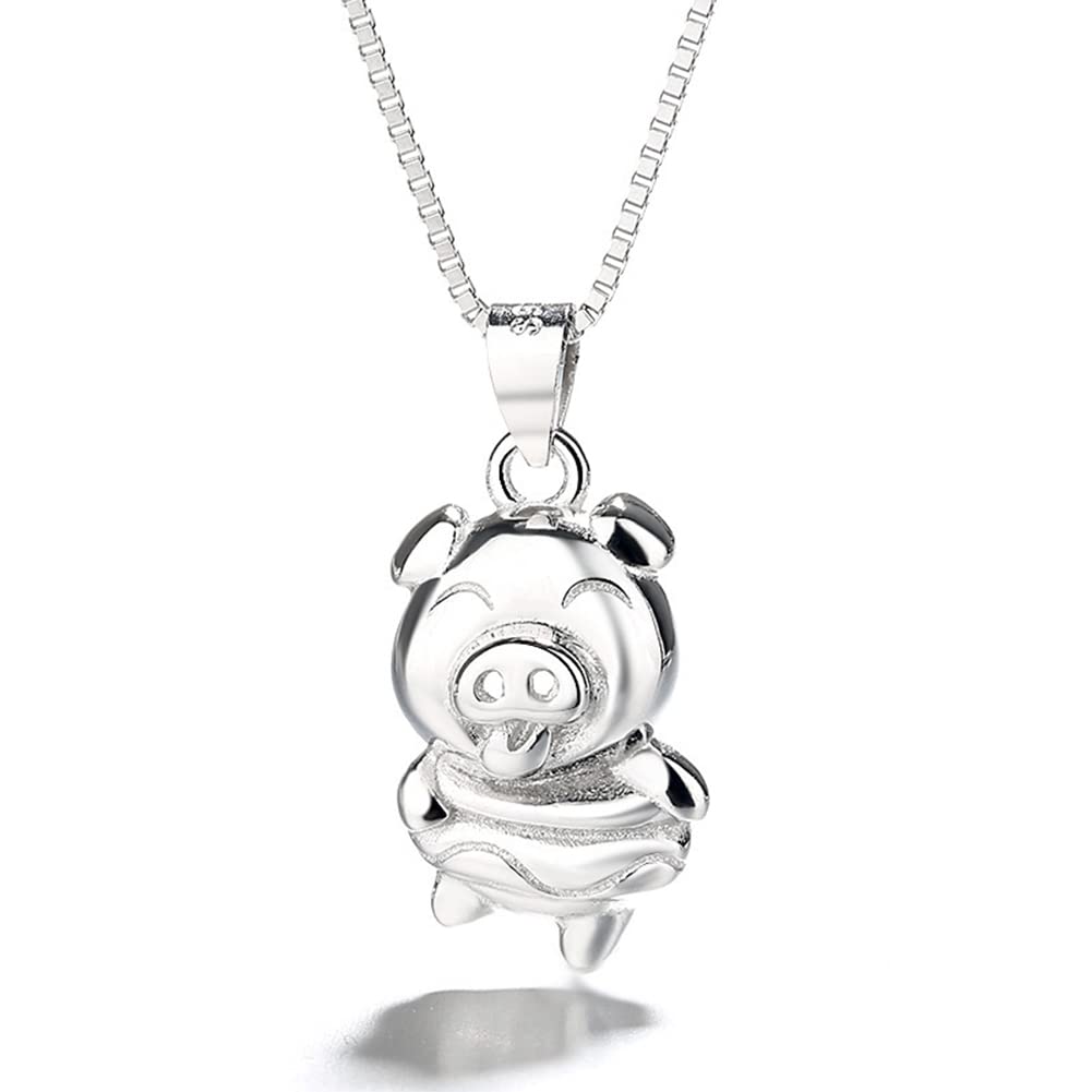 

Rockyu Brand Pig Necklace Pendant Men s Necklace Sterling Silver 925 Pure Silver Necklace Cute Stylish Unisex Party Birthday Fashion Accessory