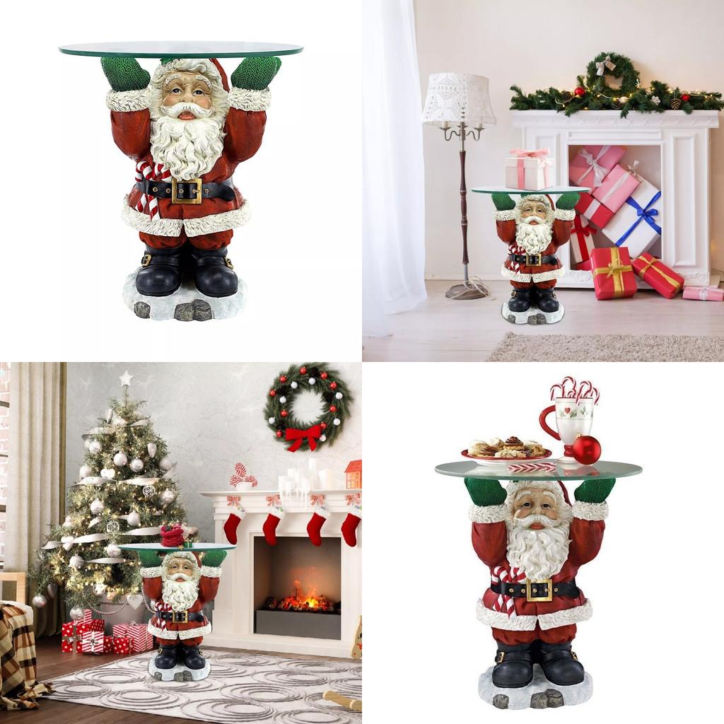 Whimsical Santa Claus Waiter Tray Resin Art Piece Ideal For Christmas Home Decor