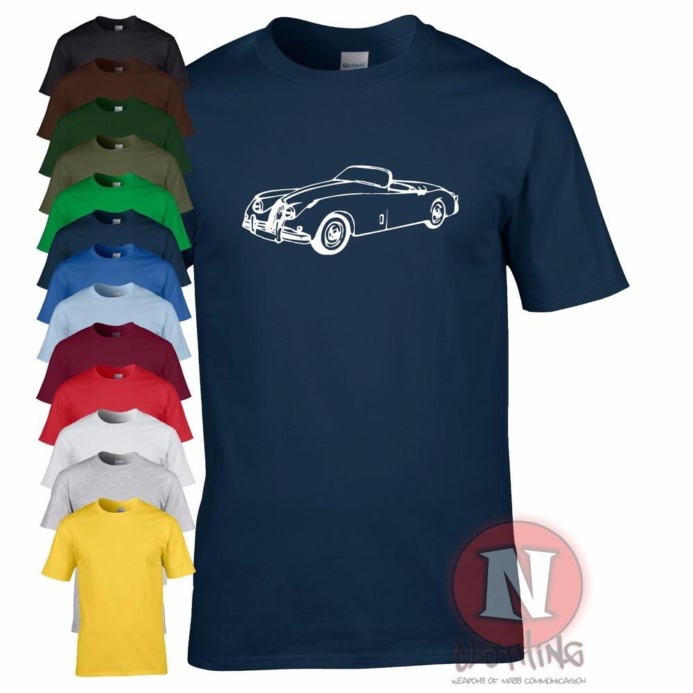Camiseta Retro De Auto Deportivo Jaguar XK 150 Clásico Británico