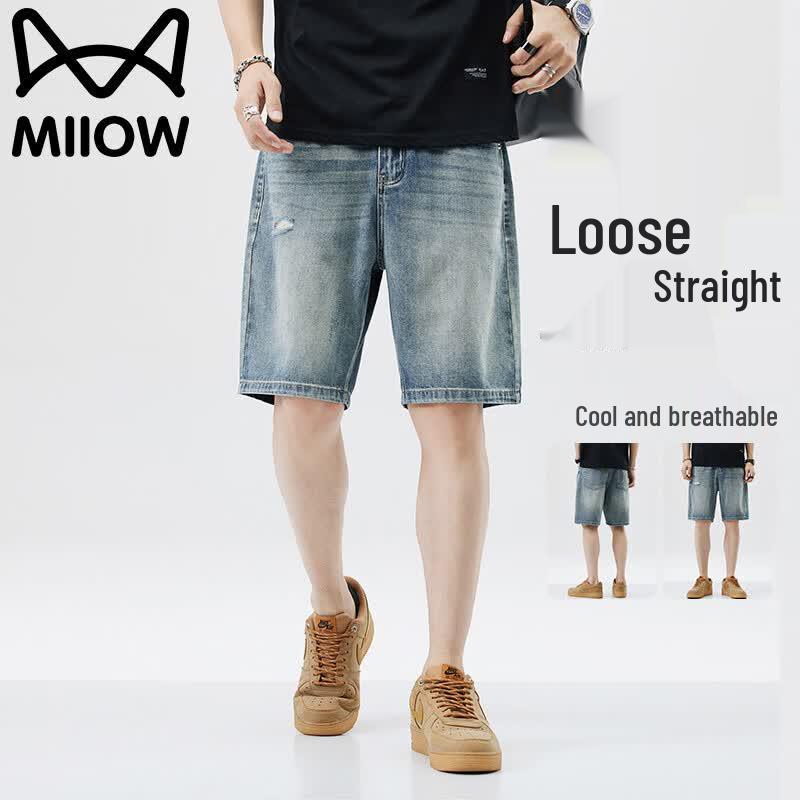 MiiOW Men s Summer Loose Fit Denim Shorts 29