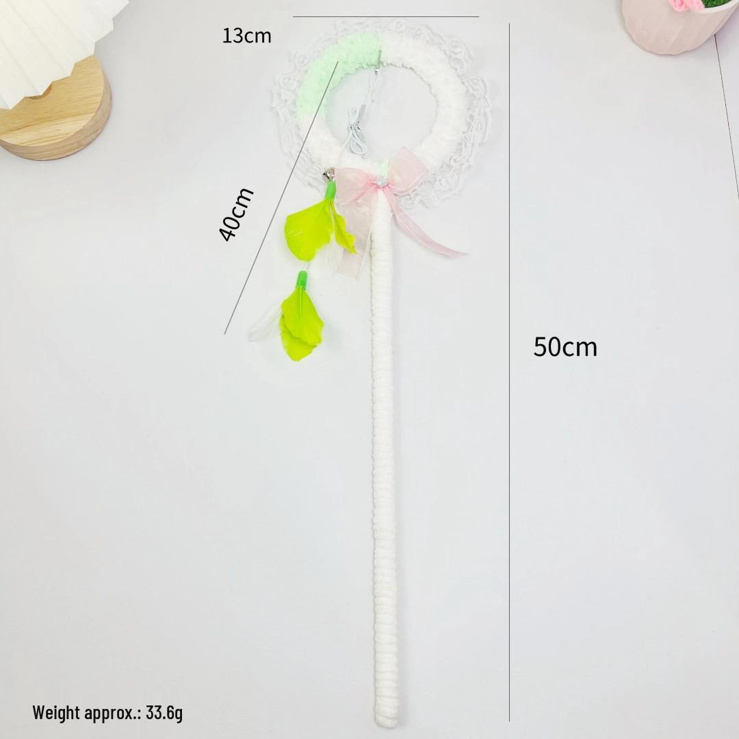 Magic Fairy Cat Teaser: Interactive Thick Yarn & Feather Toy with Bell