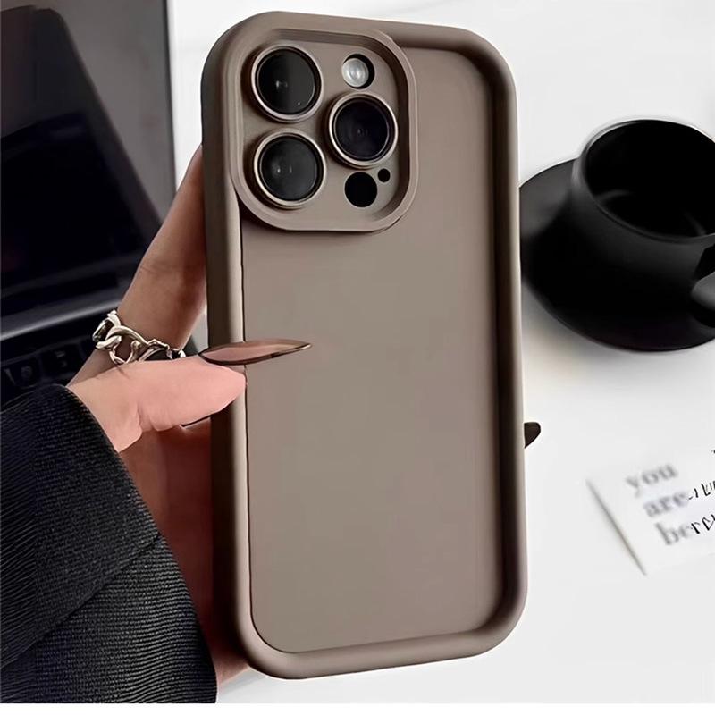 Suitable for Samsung S25 Ultra Mobile Phone Case S24FE Matte S23 Full Inclusive S22Plus Solid Color Silicone Protective Case