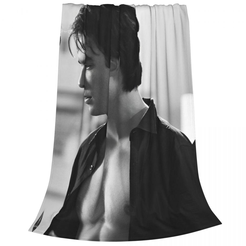 The Vampire Diaries Damon Salvatore Coperta Flanella Divertente Calda Coperte Plaid per Copriletto Primavera/Autunno