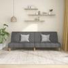 Vidaxl 2-Seater Foldable Sofa, Light Gray, Upholstered In Fabric