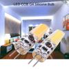 10Pcs ACCelsiusDC12-24V G4 COB LED Light Bulbs NOn Dimmable Silicone Lamp Fixtures (Warm White)