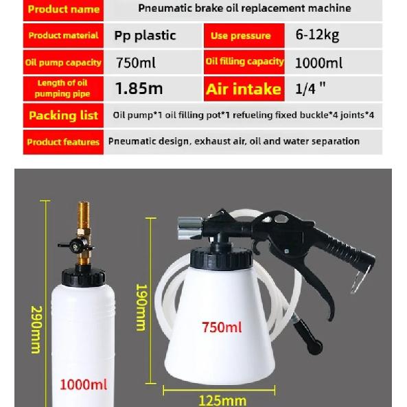 1 Set Car Brake Bleeder Hydraulic Pumping Fluid Pump Kit Oil Change Purge Tank Tubes Repair Tool Truck Motorcycle Accessories