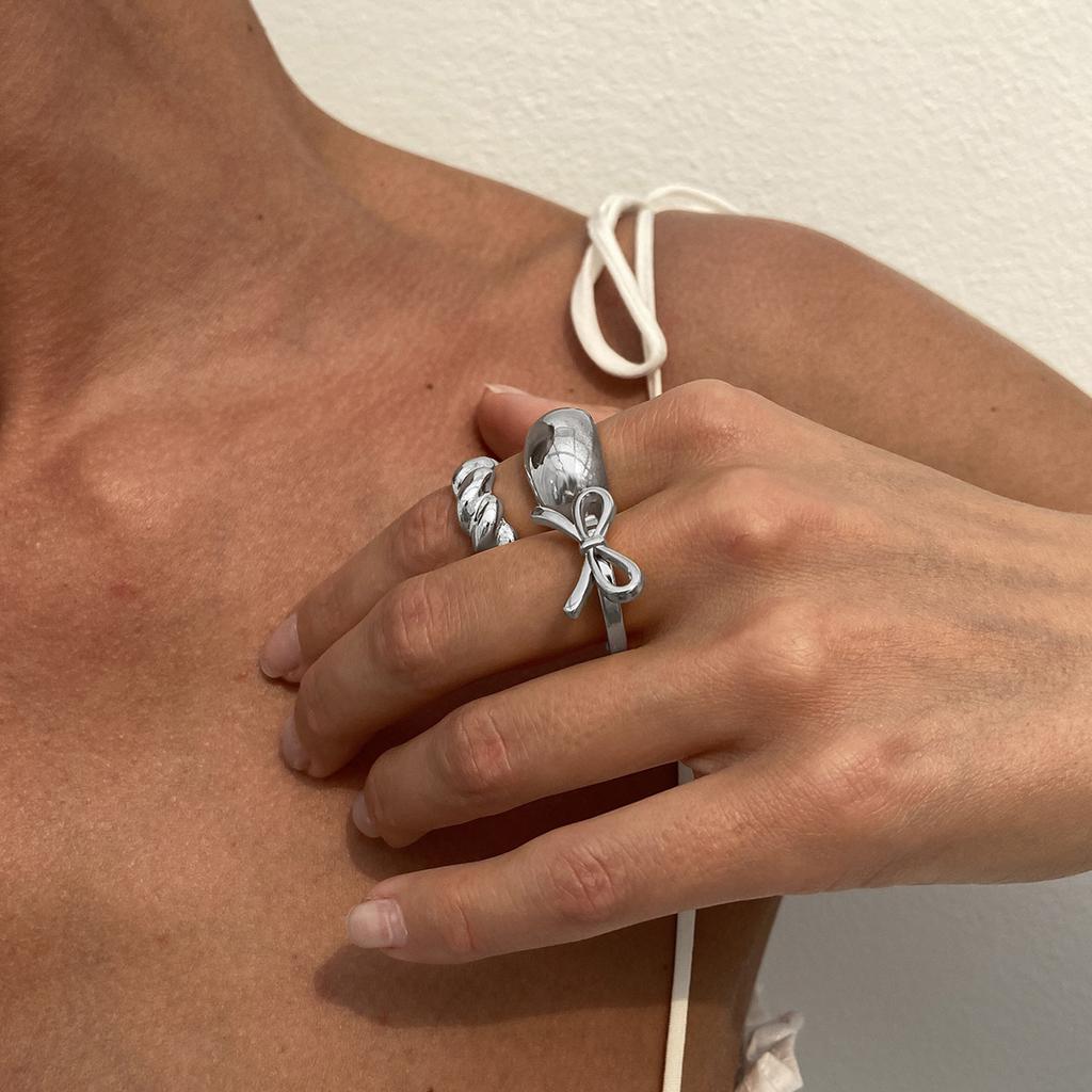 Ocean Wind Ring Irregular Liquid Line Metal Open Ring Vintage Starfish Ring