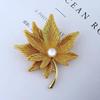 Korean Style Elegant Maple Leaf Brooch - Women's Anti-Exposure Fashion Accessory