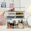 1 For Household Cosmetics Storage Box, Desktop, Dresser Transparent Finishing Box, Mask, Makeup Brush, Powder Puff Storage Box