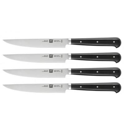 Steak Knives - Zwilling - Design by Matteo Thun - Set of 4 - Stainless Steel Blades - Black ABS Handles