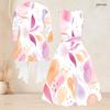 Women Plus Size Printed Two Piece Set Sleeveless Tie Waist Flared Dress 3 4 Sleeve Open Cardigan