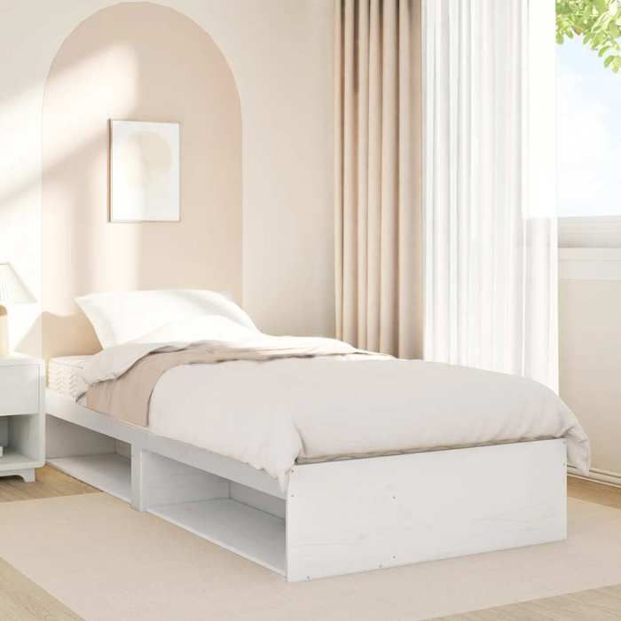 VidaXL Lit de jour avec matelas blanc 90x190 cm bois de pin massif, canapé-lit, canapé-lit de repos, lit de soirée pyjama, 3324602