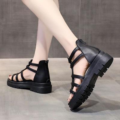 Roman Sandals Female Spring and Summer 2025 New Fairy Style Sandals Versatile Platform Soft Sole Casual Beach Sandals