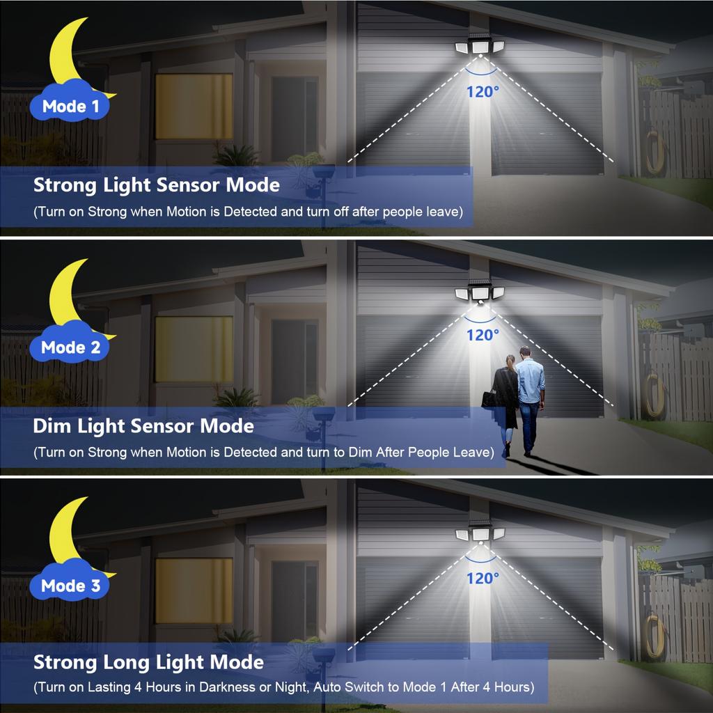 2Pack Outdoor Solar Lights, IP65 Waterproof,210LED 2500LM Motion Sensor Safety Lights for Porch, Garage, Yard Entrance, Patio