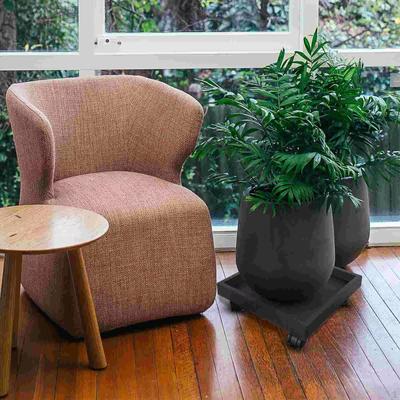 Vaso da Fiori con Ruote, Carrello per Piante, Supporto Mobile con Rotelle per Casa, Portavaso