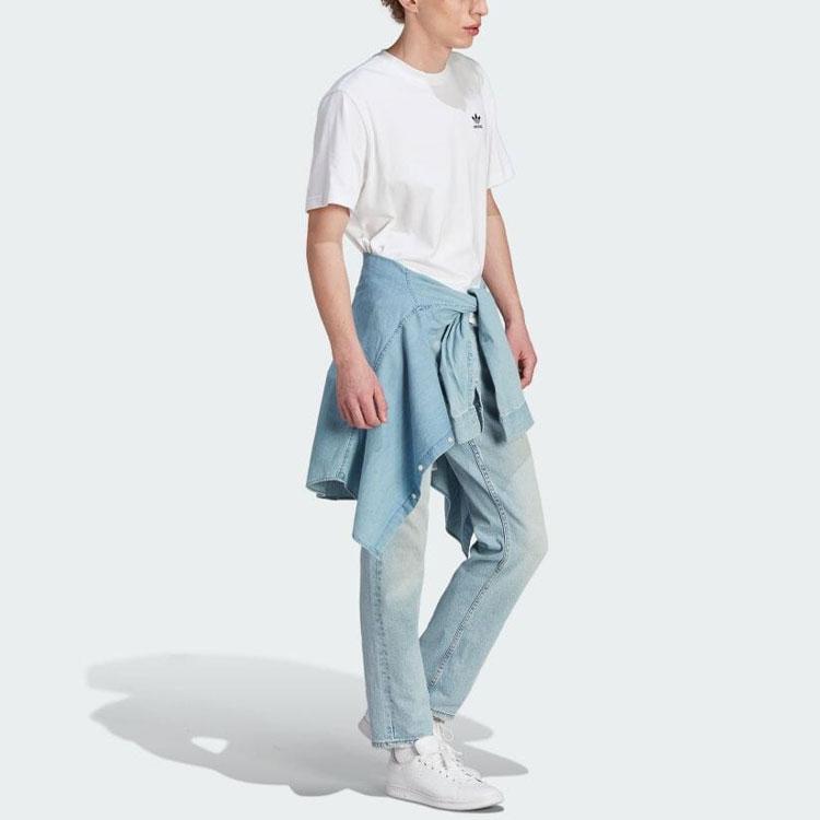 Adidas Originals Trefoil Logo Round Neck Tee American Retro Men Tops White IM4513