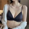Summer French Satin Seamless Triangle Bra with Thin Straps