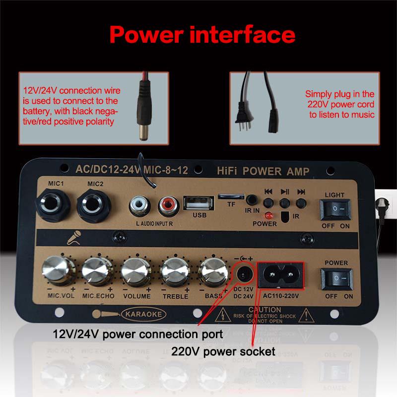 Eu/Us Plug Bluetooth 5.0 Amplifier Board With Optical Audio Amp Usb Fm Radio Tf Player Diy Audio For Karaoke Home Car 110V/220V