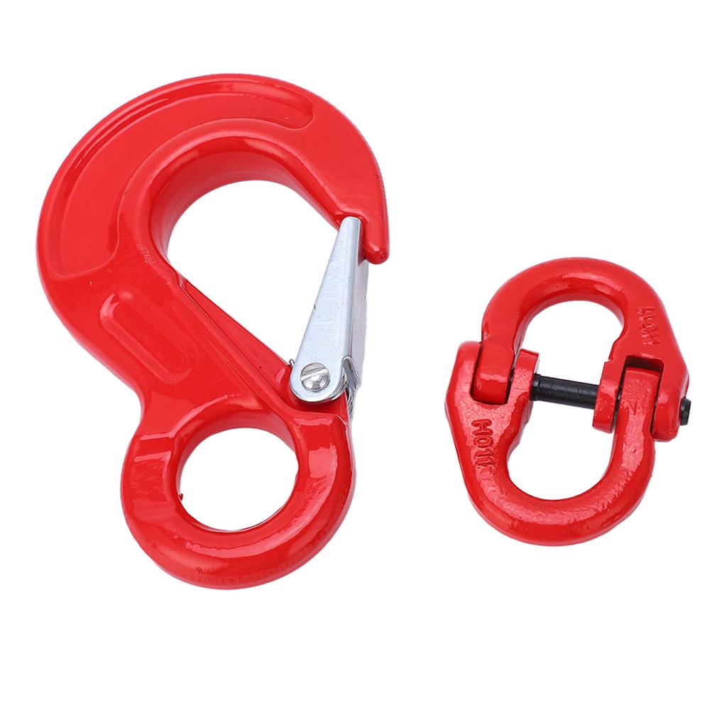 3.15 Tons Lifting Hook with Latch Eye Sling Hook Double Ring Buckle Set Crane Hoisting Hardware