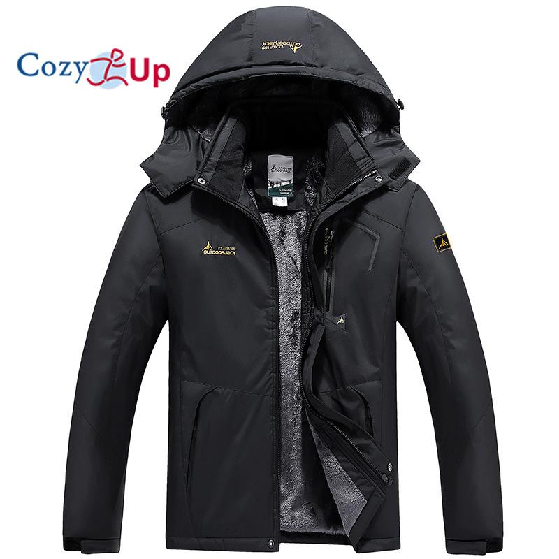 Giacca calda antivento e antipioggia con cappuccio oversize da uomo Cozy Up