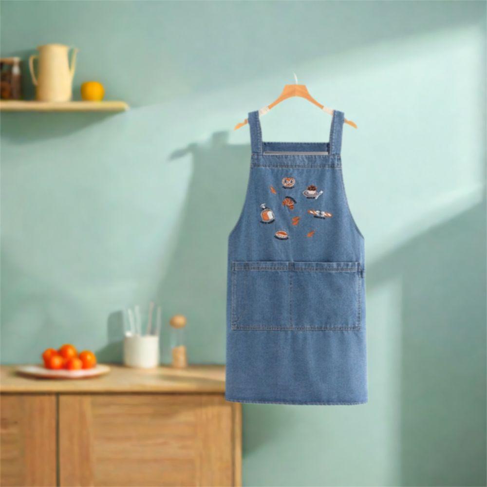 Fashion Retro Apron Artistic Design Korean Workwear Apron Simple Cowboy Apron  Men's and Women's