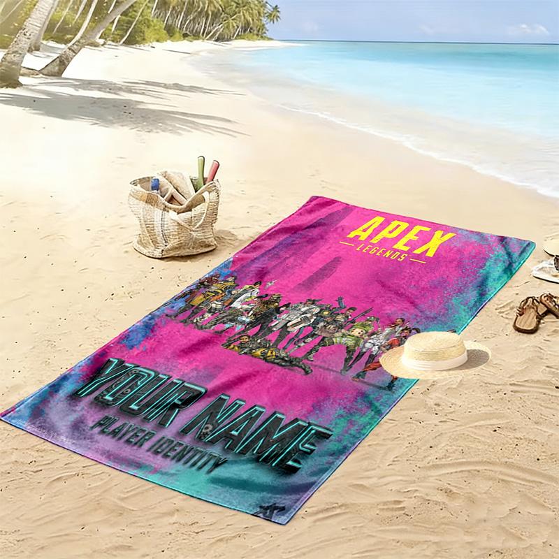 Name Custom Apex Legends Print Beach Towel, Large Soft Quick Dry Towel for Beach Camping Swimming