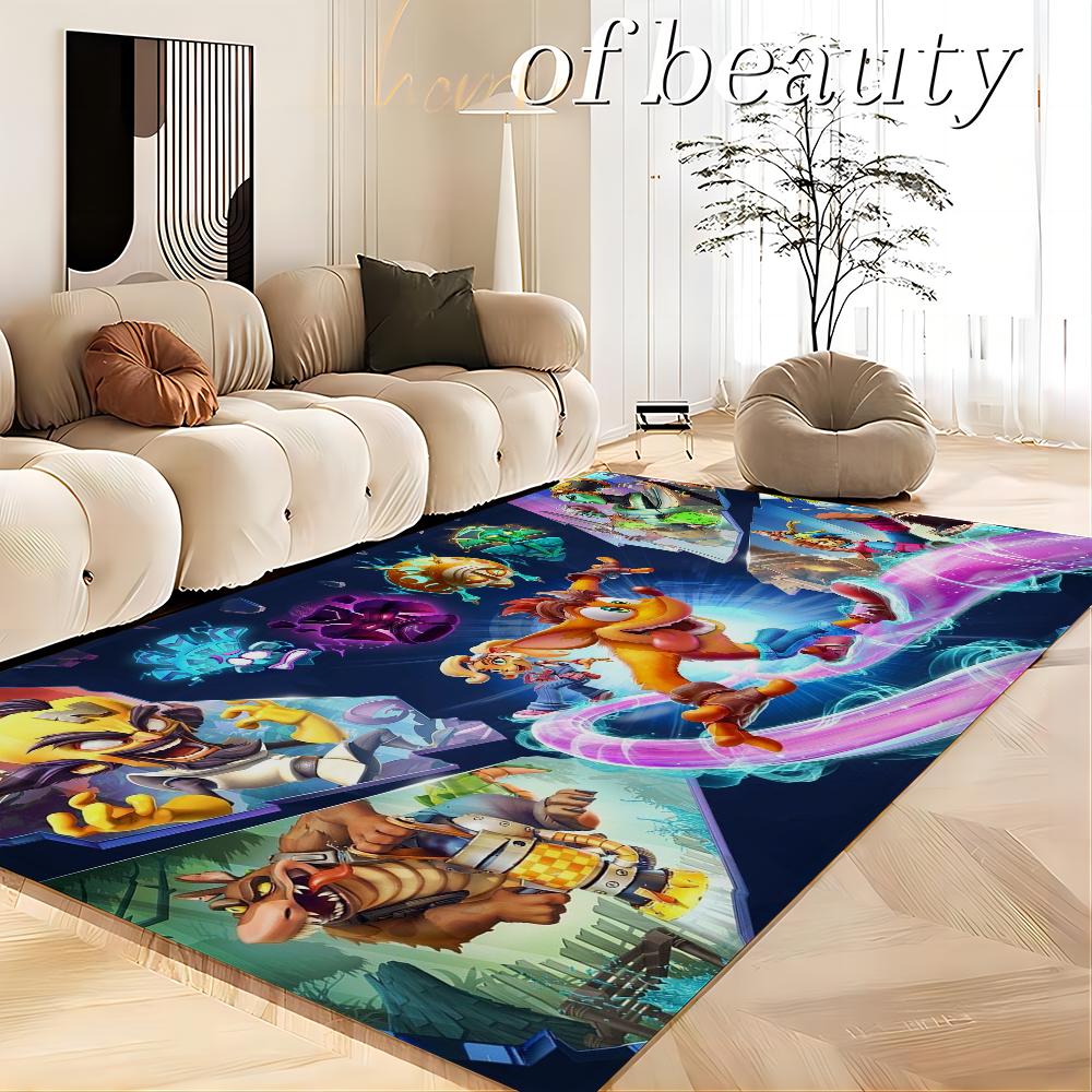 Video Game C-Crash B-Bandicoot Floor Mat INS Style Soft Bedroom Floor House Laundry Room Mat Anti-skid Household Carpets