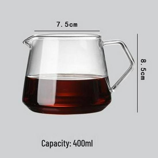 Heat-Resistant Glass Hand Drip Coffee Server - Thickened Borosilicate Filter Pot for Home Use