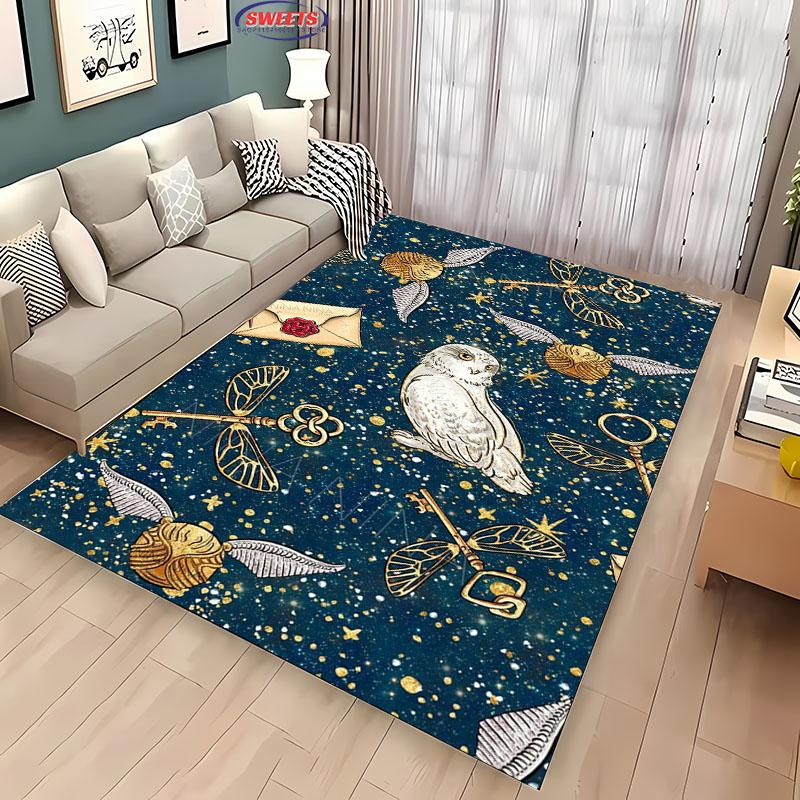 3D Magic Props Pattern Magic Hat Wand Floor Rug Carpet for Living Room Bedroom Sofa Mat Kitchen Doormat Non-slip Floor Mat Gift