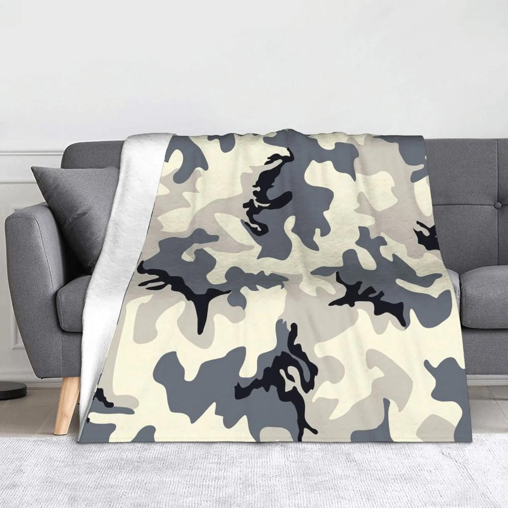 Tree Camouflage Fleece Throw Blankets Hunting Camouflage Pattern Blankets for Bed Travel Soft Plush Thin Quilt