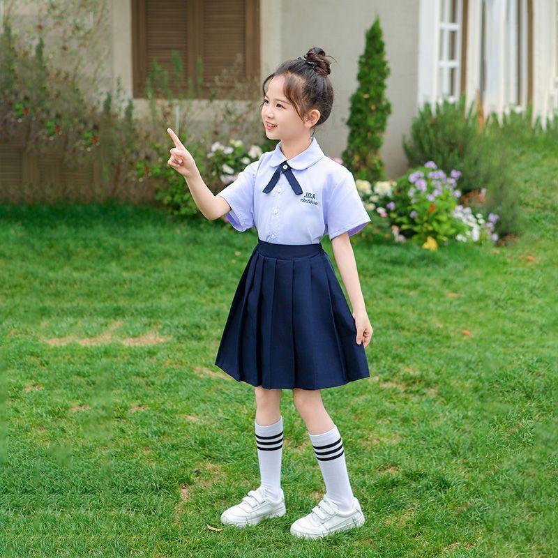 Thai Academy-Style Summer Graduation Uniform: Fashionable JK Skirt Set for Elementary Girls