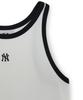 Emelbi Women'S Basic Ringer Crop Sleeveless T-Shirt Ny (White)
