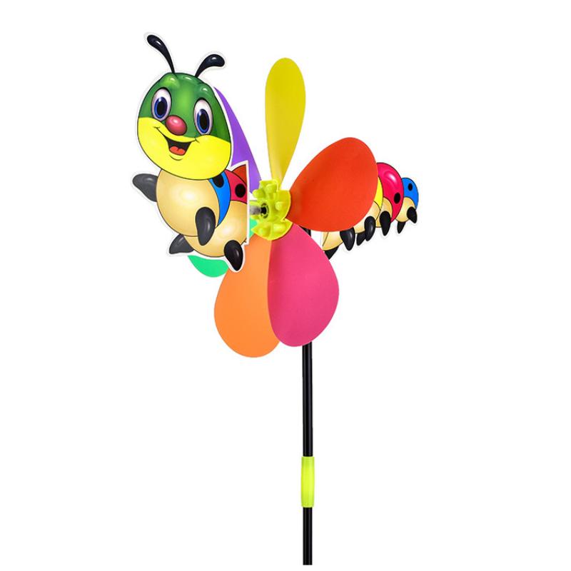 Six Colors Three-dimensional Windmill Cartoon Children Toys Home Garden Decoration Wind Spinner Whirligig Yard Decor