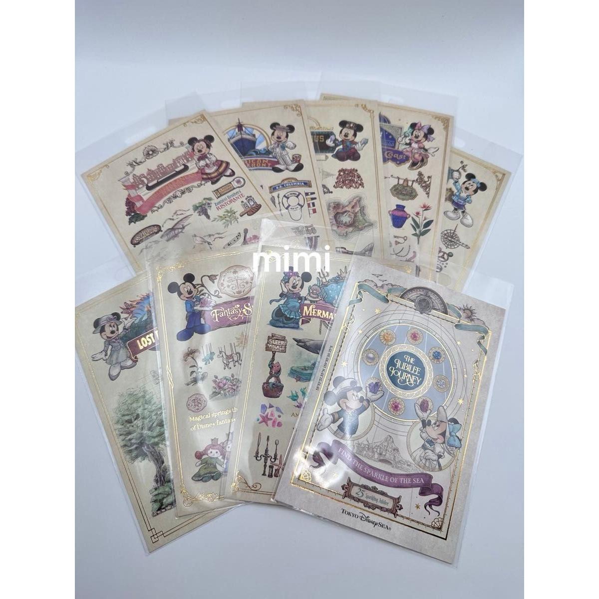 Used Disney Sea 25th Anniversary Sparkling Jubilee Postcard Set of 9