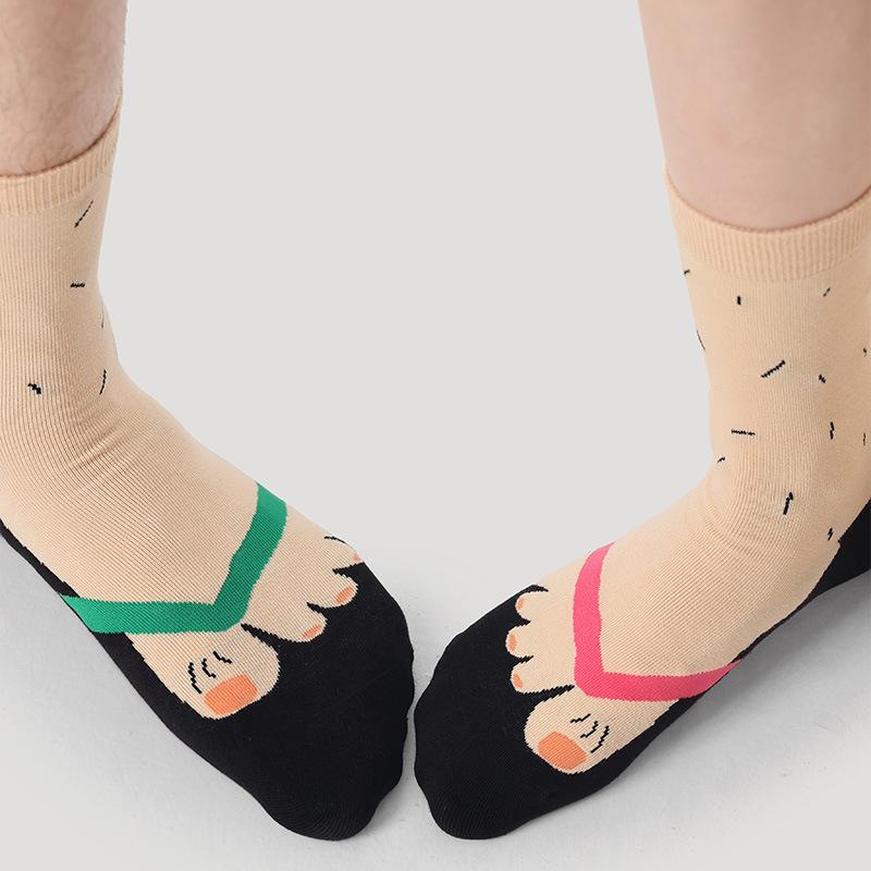 Șosete Desen Animat Creative Renaștere: Vară pentru femei, Bumbac sport pentru bărbați, Amuzanți până la jumătatea gambei, Primăvară și Toamnă, Unisex.