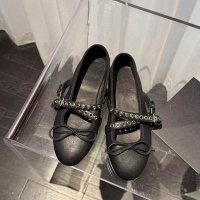 Sommer neue Schleife flacher Mund Ballett Mary Jane Schuhe Damen Kreuzriemen Einzelschuhe Damen