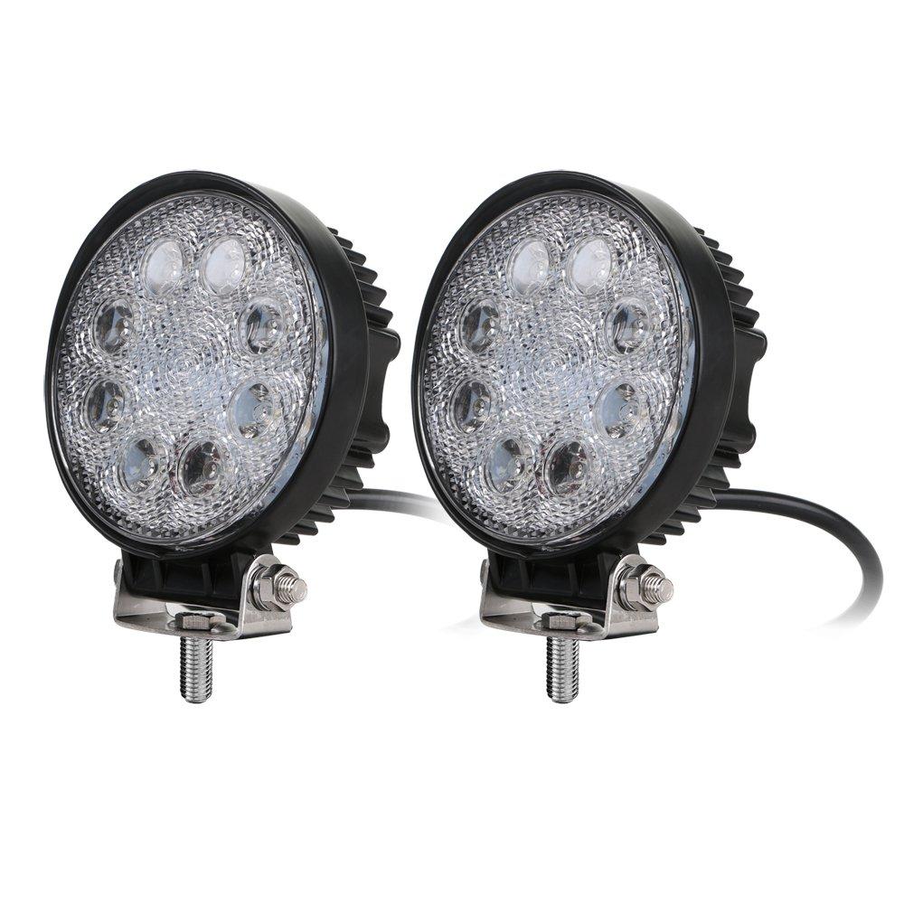 

Kashimura LED Work Light, Round, Set of 2, 8 LEDs, White, 24W, 1560lm, 6000K, Noise Reduction, IP67, DC12/24V, NML-101